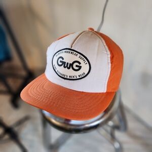 Vintage 70s Or 90s Made In Edmonton Canada Orange & White Baseball Cap Very Rare